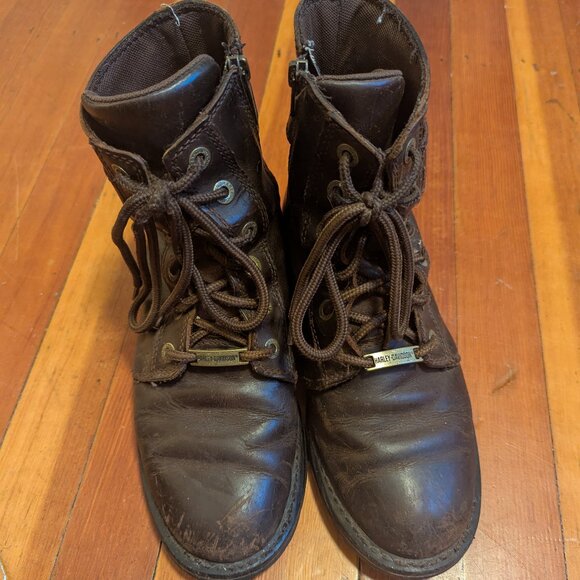 Rugged Harley Davidson Leather Biker Boots w/ Buckles - Picture 1 of 9